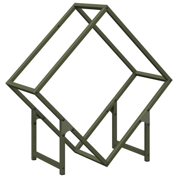 Brennholzregal Olivgrün 60x25x60 cm Kaltgewalzter Stahl