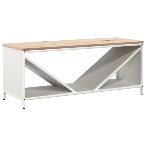 Brennholzregal mit Holzplatte Weiß 100,5x35,5x40 cm