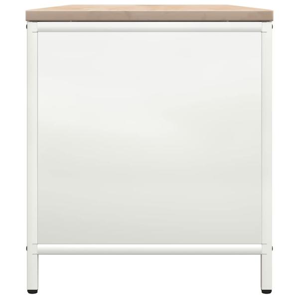 Brennholzregal mit Holzplatte Weiß 100,5x35,5x40 cm