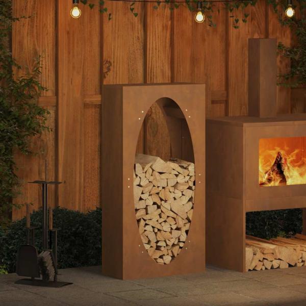 ARDEBO.de - Brennholzregal 50x23x100 cm Wetterfester Stahl