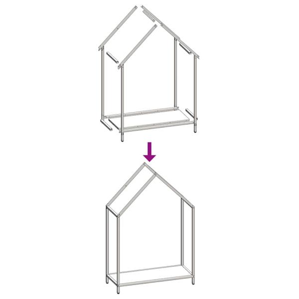 Brennholzregal Schwarz 60x25x90 cm Kaltgewalzter Stahl