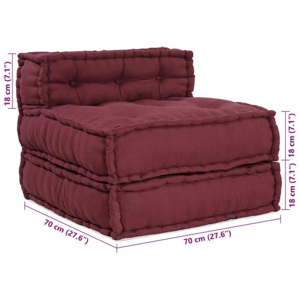 Pouf Modular Kastanienbraun 70x70x54 cm Stoff