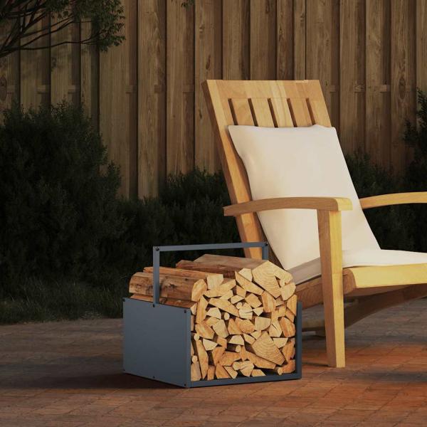 ARDEBO.de - Brennholzregal Anthrazit 40x40x40 cm Kaltgewalzter Stahl