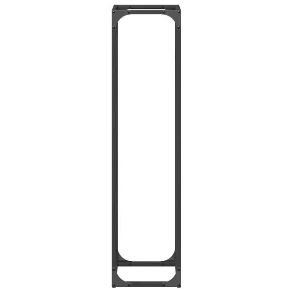 ARDEBO.de - Brennholzregal Schwarz 25x25x100 cm Kaltgewalzter Stahl