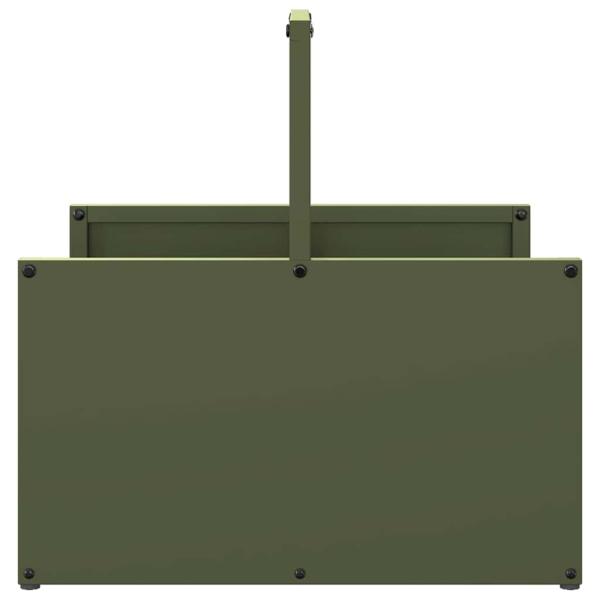 Brennholzregal Olivgrün 40x40x40 cm Kaltgewalzter Stahl