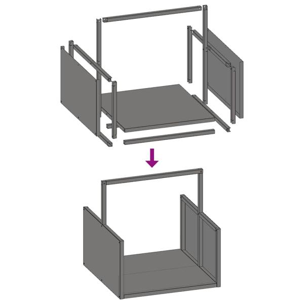 Brennholzregal Olivgrün 40x40x40 cm Kaltgewalzter Stahl