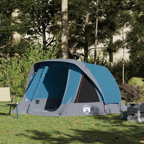 ARDEBO.de - Campingzelt 4 Personen Blau Wasserdicht