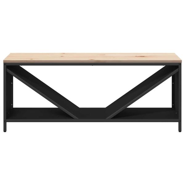 Brennholzregal mit Holzplatte Schwarz 100,5x35,5x40 cm