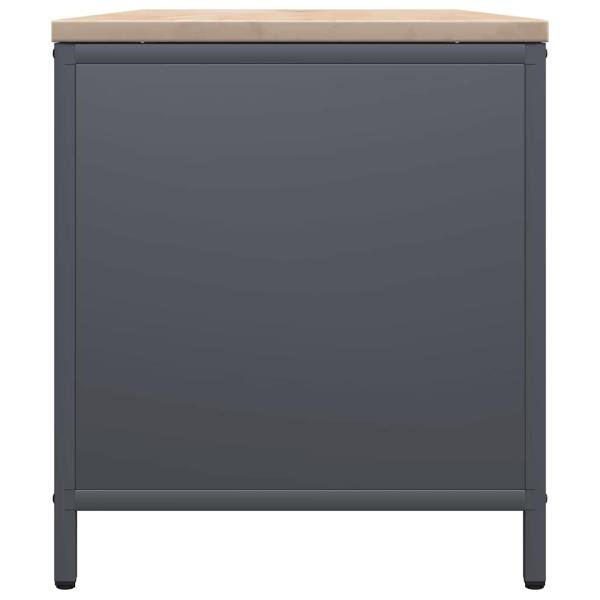 Brennholzregal mit Holzplatte Anthrazit 100,5x35,5x40 cm