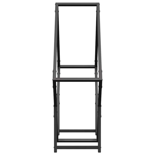 Brennholzregal Schwarz 80x25x80 cm Kaltgewalzter Stahl