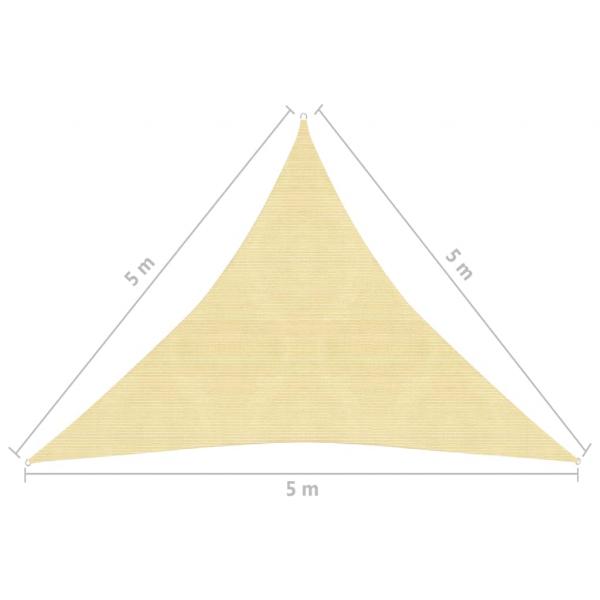 Sonnensegel HDPE Dreieckig 5x5x5 m Beige