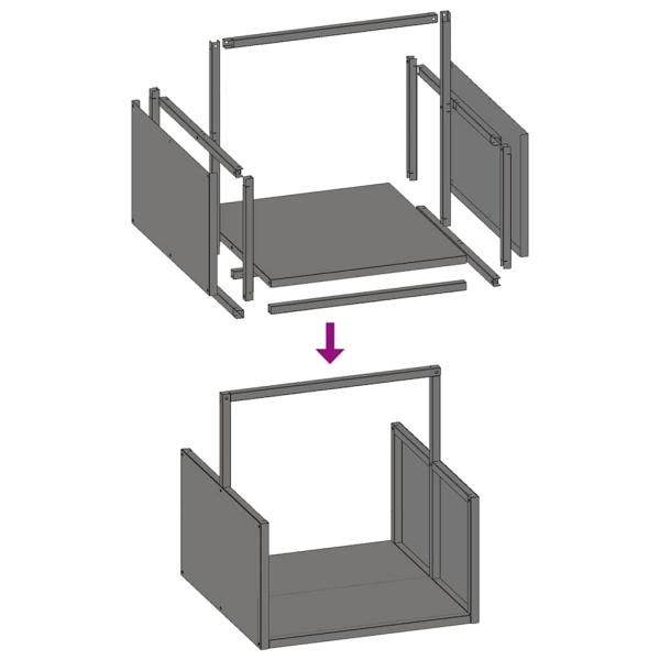 Brennholzregal Weiß 40x40x40 cm Kaltgewalzter Stahl