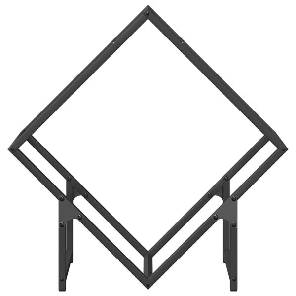 Brennholzregal Schwarz 60x25x60 cm Kaltgewalzter Stahl