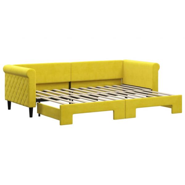 Tagesbett Ausziehbar Gelb 80x200 cm Samt