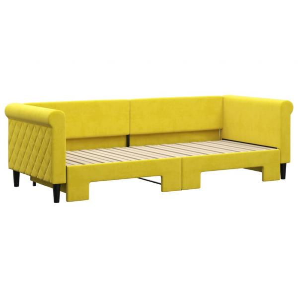 Tagesbett Ausziehbar Gelb 80x200 cm Samt
