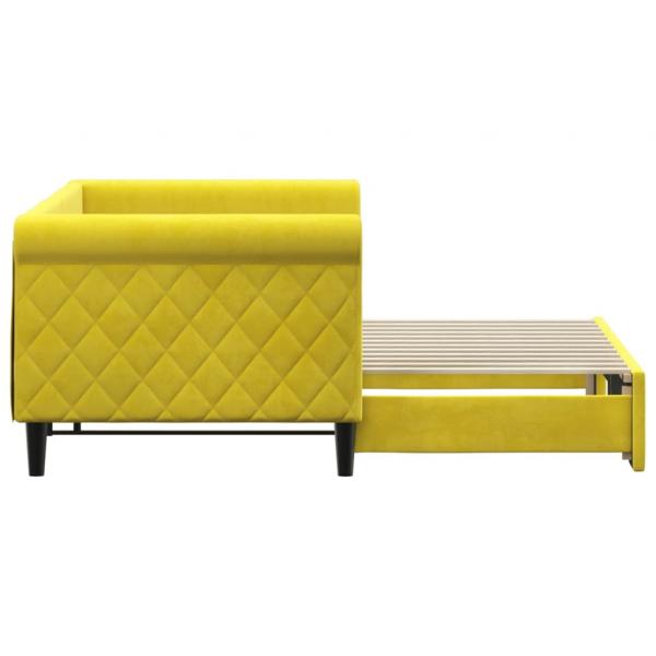 Tagesbett Ausziehbar Gelb 80x200 cm Samt