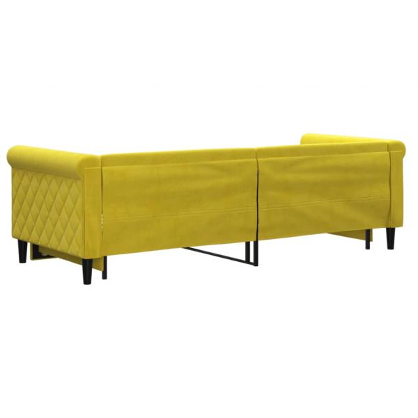 Tagesbett Ausziehbar Gelb 80x200 cm Samt