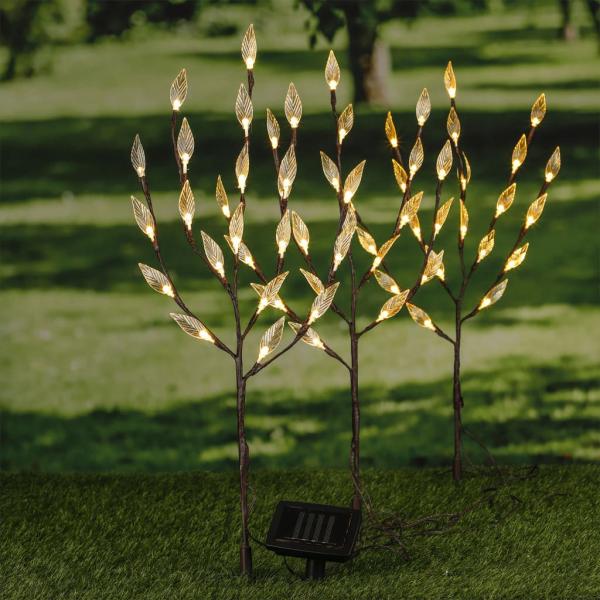 ARDEBO.de - HI LED-Strauch Solar 50 cm Transparent und Braun