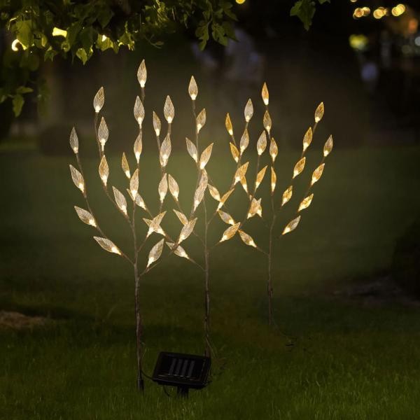 HI LED-Strauch Solar 50 cm Transparent und Braun