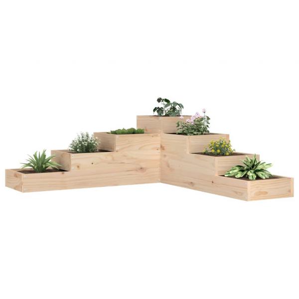 ARDEBO.de - Pflanzentreppe 4 Stufen 106x104,5x36 cm Massivholz Kiefer