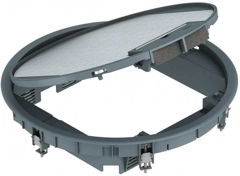 ARDEBO.de OBO Bettermann GESR9 U 7011 Geräteeinsatz für Unimontage, mit Griffbügel, rund, Ø324x61mm, Kunststoff, eisengrau (7405528)