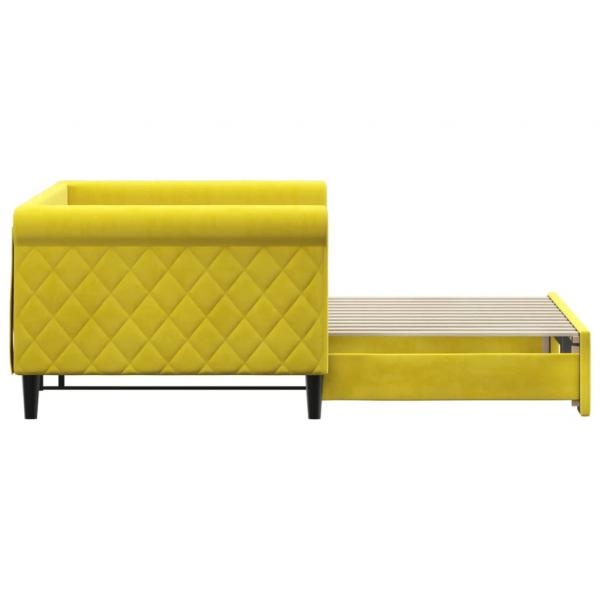 Tagesbett Ausziehbar Gelb 90x200 cm Samt