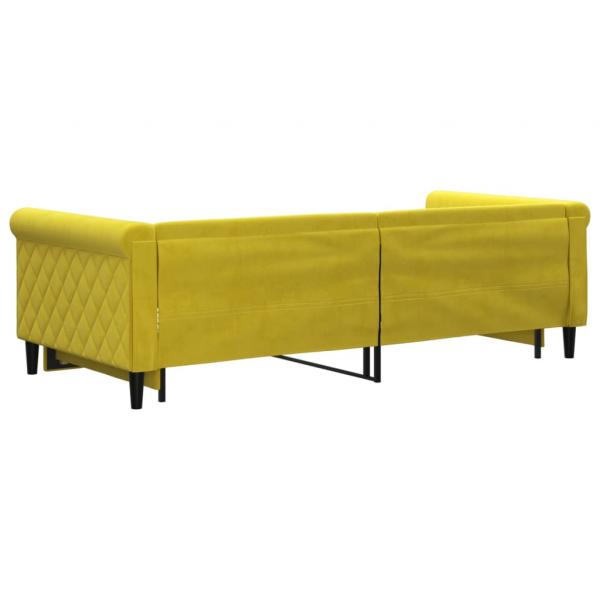 Tagesbett Ausziehbar Gelb 90x200 cm Samt