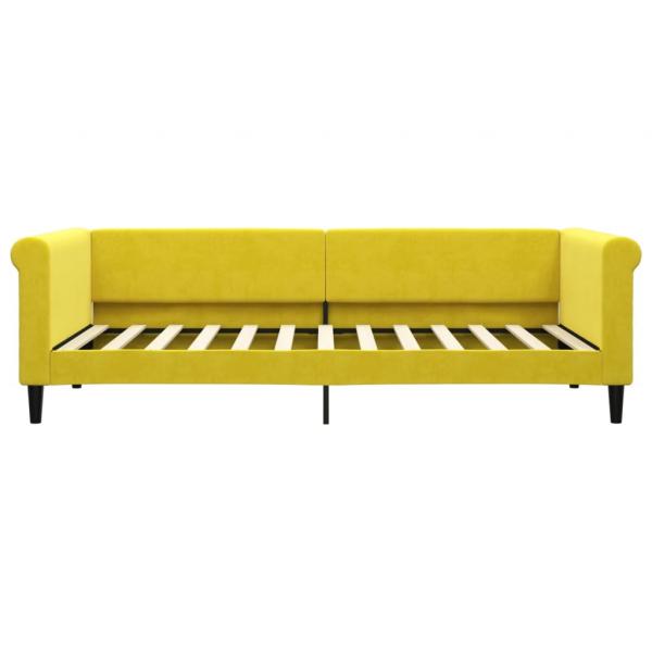 Tagesbett Ausziehbar Gelb 90x200 cm Samt