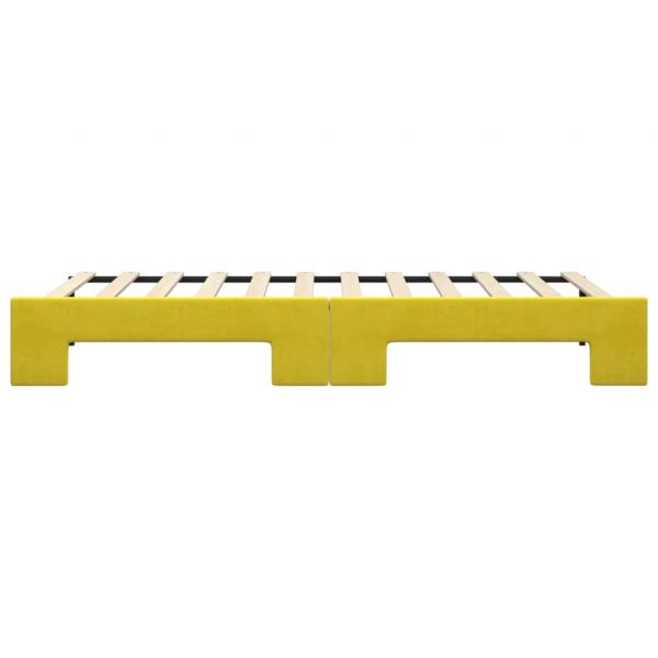 Tagesbett Ausziehbar Gelb 90x200 cm Samt