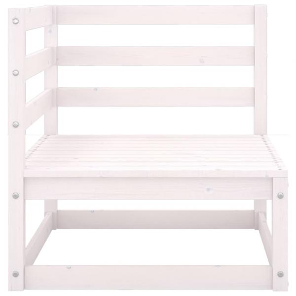 Garten-Ecksofa Weiß Massivholz Kiefer