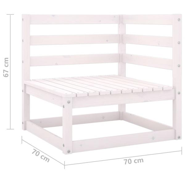 Garten-Ecksofa Weiß Massivholz Kiefer