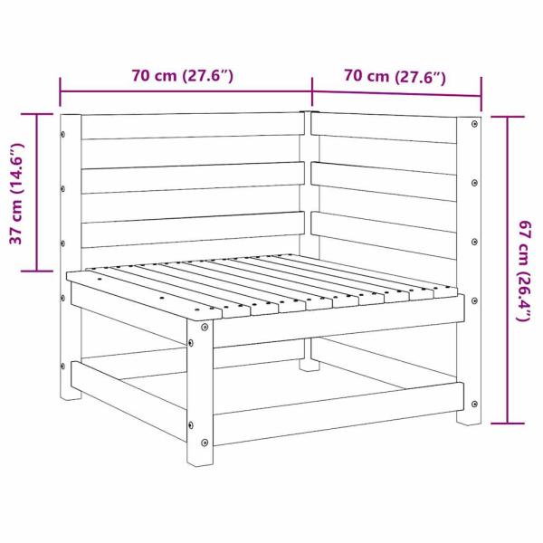 Garten-Ecksofa Weiß Massivholz Kiefer