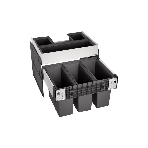 ARDEBO.de Blanco Select II 60/3 Orga Abfallsammler, 3x 15L Eimer, grau (526209)