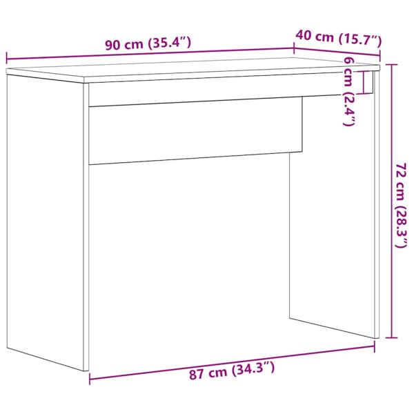 Schreibtisch Schwarz Eichen-Optik 90x40x72 cm Holzwerkstoff