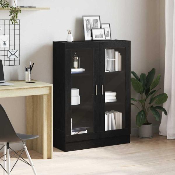 ARDEBO.de - Bücherschrank Schwarz Eichen-Optik 82,5x30,5x115 cm
