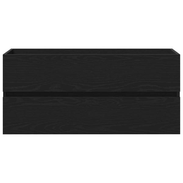 Waschbeckenunterschrank Schwarz Eichen-Optik 100x38,5x45 cm