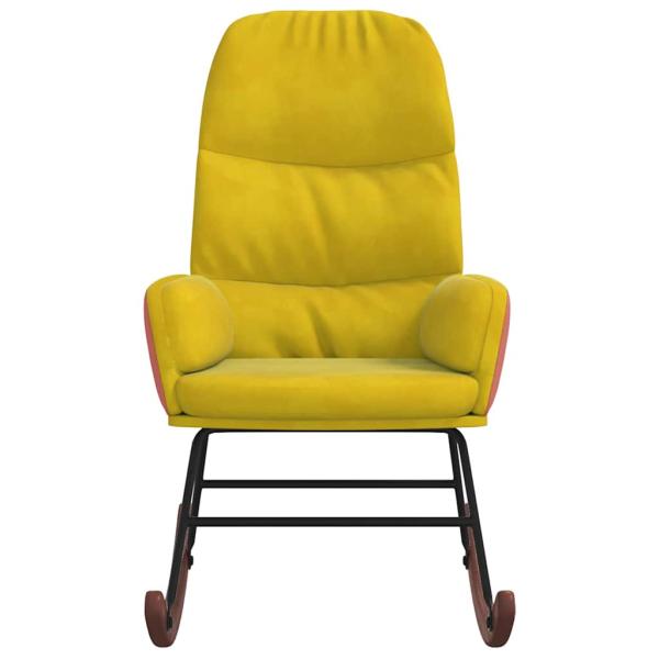 ARDEBO.de - Schaukelstuhl Gelb Samt