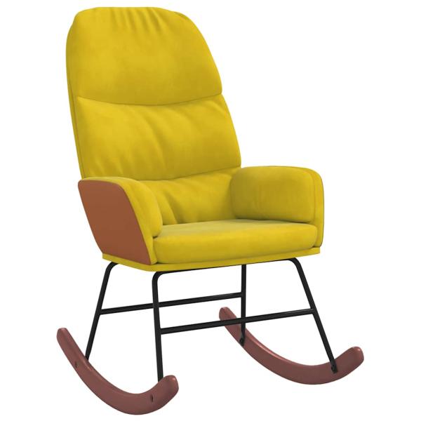 Schaukelstuhl Gelb Samt