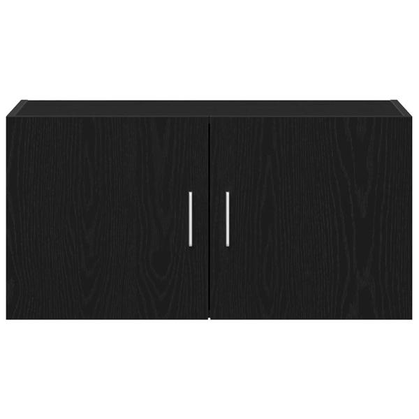 Wandschrank Schwarz Eichen-Optik 80x39x40 cm Holzwerkstoff