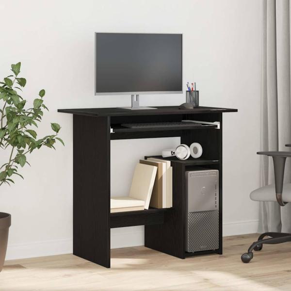 ARDEBO.de - Schreibtisch Schwarz Eichen-Optik 80x45x74 cm Holzwerkstoff