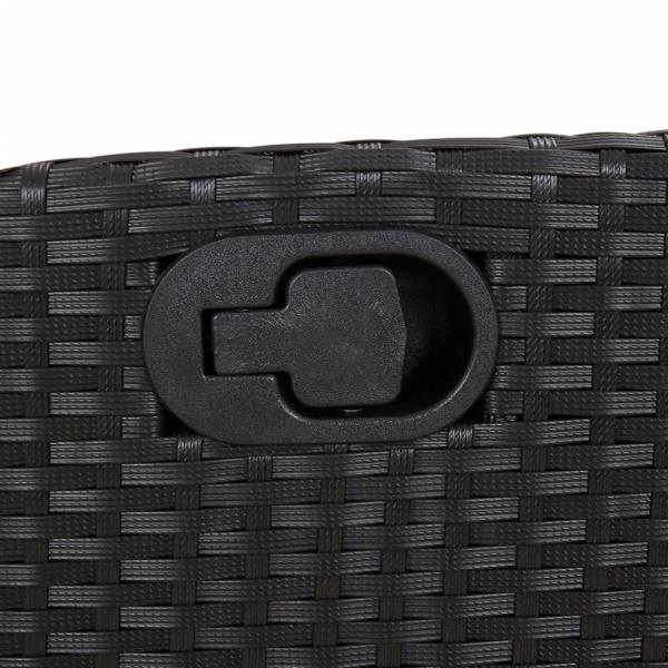 ARDEBO.de - 5-tlg. Garten-Essgruppe mit Kissen Schwarz Poly Rattan