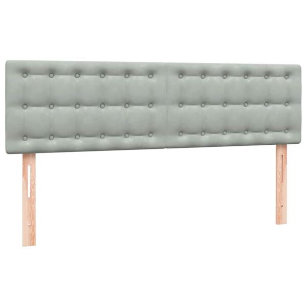 Boxspringbett mit Matratze Hellgrau 160x220 cm Samt