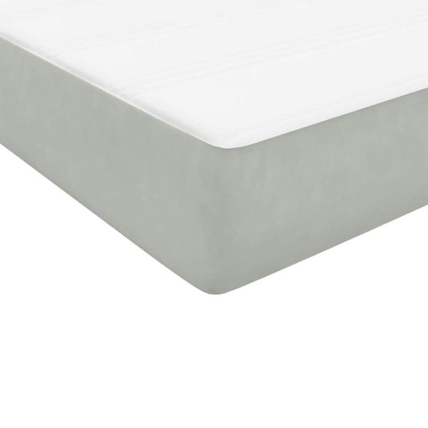 Boxspringbett mit Matratze Hellgrau 160x220 cm Samt