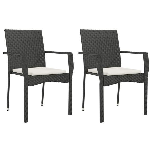 ARDEBO.de - 9-tlg. Garten-Essgruppe mit Kissen Schwarz Poly Rattan