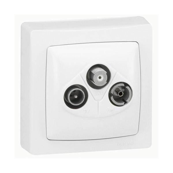 ARDEBO.de Legrand 086042 3-Loch-TV-Enddose für TV-, Radio- und SAT-Receiver Oteo weiß
