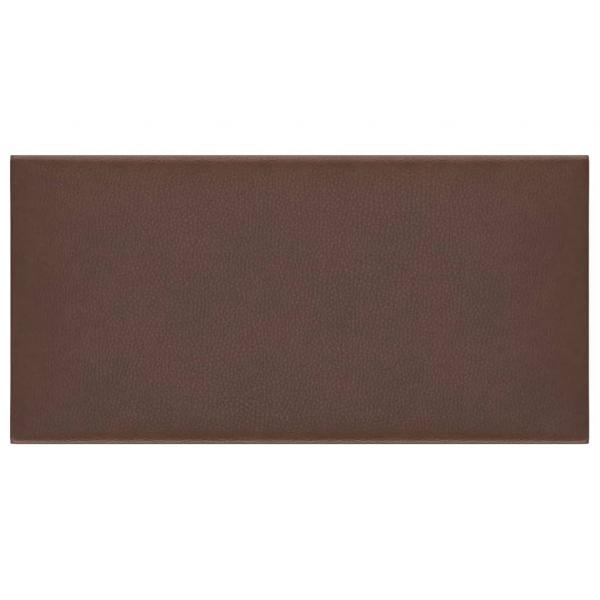Wandpaneele 12 Stk. Braun 30x15 cm Kunstleder 0,54 m²