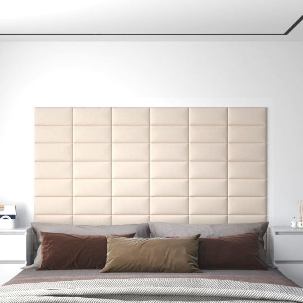 ARDEBO.de - Wandpaneele 12 Stk. Creme 30x15 cm Samt 0,54 m²