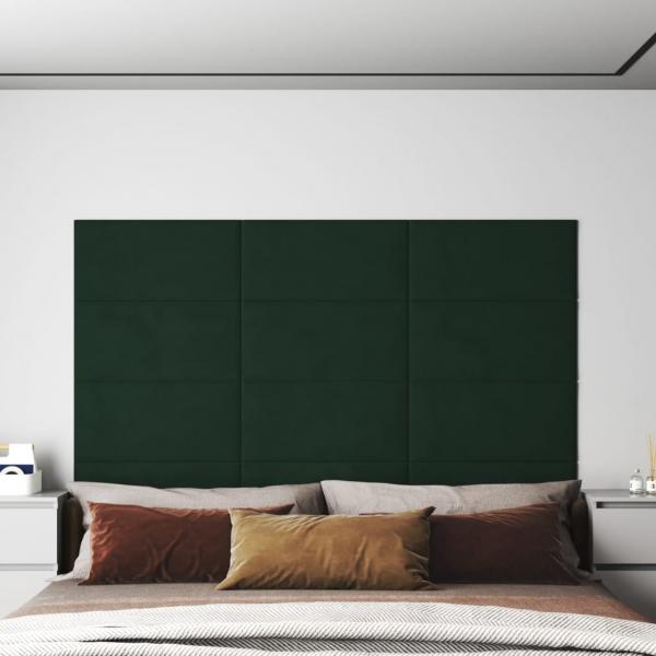 ARDEBO.de - Wandpaneele 12 Stk. Dunkelgrün 60x30 cm Samt 2,16 m²