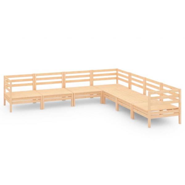 7-tlg. Garten-Lounge-Set Massivholz Kiefer