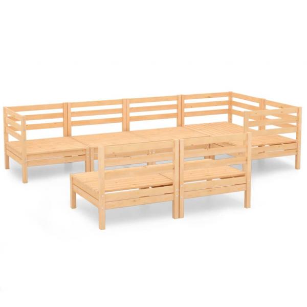7-tlg. Garten-Lounge-Set Massivholz Kiefer